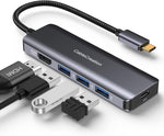 CableCreation USB-C Hub 4K 60Hz, 5-in-1 Multiport Adapter with HDMI and 3 USB 3.0 Ports, 100W Power Delivery, Compatible with MacBook Pro, MacBook Air, Mac Mini, iPad Pro, Surface Pro, XPS