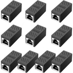 RJ45 Coupler RJ45 Inline Coupler Cat7 Cat6 Cat5e Cat5 Ethernet Coupler Ethernet Extension Cable Ethernet Cable Extender?for TV, Router, PC, Network switch, Xbox, PlayStation.?Female 10 Pack Black?