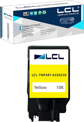 LCL Compatible Toner Cartridge Replacement for Konica Minolta TNP48 TNP-48 TNP48Y TNP-48Y A5X0230 High Yield BizHub C3350 C3850 (1-Pack Yellow)