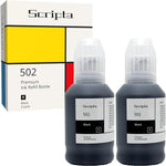 Compatible Ink Bottle Replacement for Epson 502 T502 (Black, 2-Pack)