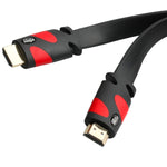 Postta Flat HDMI Cable(30 Feet) Flat HDMI 2.0 Cord Support 4K,3D, 2160p, 1080p, Ethernet and Audio Return-Black-Red