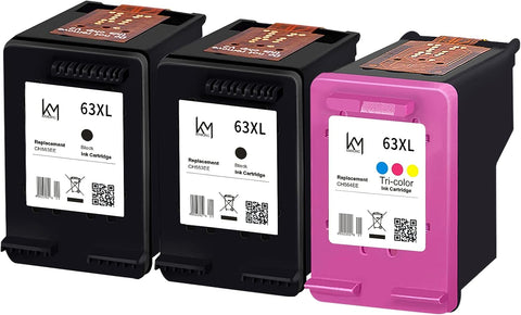 KAMOINC 63xl Ink Cartridge Replacement for hp Ink 63 63xl Cartridge for HP Envy 4510 4520 4525 4528 HP OfficeJet 5267 5255 3830 4650 5258 3832 HP DeskJet 1110 1112 2132 3630 (2b1c)