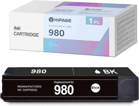 HIPAGE Compatible Ink Cartridge Replacement for HP 980A 980X D8J10A for HP Officejet Enterprise Color X555dn X585f X555xh Flow X585z MFP X585F MFP X585dn Printer (Black, 1-Pack)