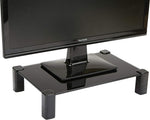 Mind Reader 4LEGLASS-BLK 4 Leg Black Glass, Desktop Monitor, Stand Riser for Computer, Laptop, Desk, iMac, Dell, HP