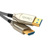 Ciwoda 8K Fiber Optic HDMI Cable 40ft, Nylon Braided Fiber HDMI 2.1 Cable Supports 8K@60Hz, 4K@120Hz, 48Gbps, eARC, HDR10, 4:4:4 Compatible with Apple TV / PS5 / RTX 3090/3080 and More