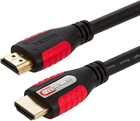 Cmple - 4K Gold Plated Ultra High Speed HDMI Cable - HDTV Cable with 3D HDR and Ethernet - 15 Feet, Black