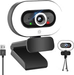 Webcam with Microphone, ASYOURZ 2K Web Camera with Ring Light Tripod, USB HD Computer Camera for Mac Laptop Video Calling Conferencing Recording