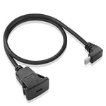 PNGKNYOCN 50cm USB C 2.0 Flush Mount Cable,Right Angle Square Type C Male to Female Panel Flush Mount Extension Cable with Buckle for Car, Boat, Motorcycle, Truck Dashboard?Positive Bend Angle?