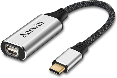 Answin USB C to Mini Displayport (4K@60Hz), USB-C/Thunderbolt 3 to Mini DisplayPort Adapter for New MacBook, MacBook Air, MacBook Pro 2016-2022, Galaxy S8-S22 and More USB Type-C Devices-Silver……