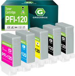 GREENBOX Compatible Ink Cartridges Replacement for Canon PFI120 PFI-120 PFI-120MBK PFI-120BK PFI-120C PFI-120M PFI-120Y IPF TM-200 TM-205 TM-300 TM-305 Printer Matte Black, Cyan, Magenta, Yellow