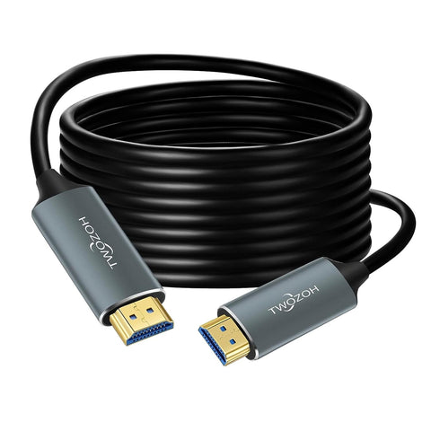 Twozoh Fiber Optic HDMI Cable 30FT, Long 4K Fiber HDMI to HDMI Cable 4K/60Hz (4:4:4 HDR10 HDCP2.2) 1440p 144Hz 18Gbps High Speed UHD Fiber HDMI Cord(10M)