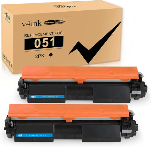 v4ink 2PK Compatible 051 Toner Cartridge Replacement for Canon 051 2168C001 CRG-051 Toner Cartridge Black for Canon ImageCLASS MF269dw MF267dw MF264dw LBP162dw LBP161dn LBP160 MF260 Printer