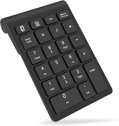 Bluetooth Wireless Number Pads, Numeric Keypad 22 Keys Portable Financial Accounting 10 Keys Number Keyboard Extensions for Laptop, PC, Desktop, Surface Pro, Notebook