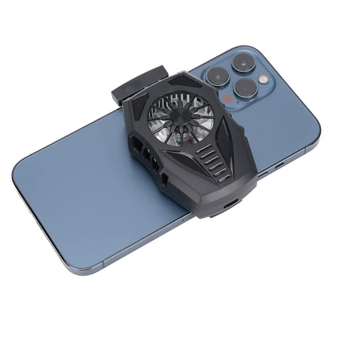 Phone Cooler Fan, Semiconductor Radiator 7-Leaf Fast Cooling Pad, Portable Cell Phone Heatsink with RGB Light, Suitable for Android/for iOS Mobile Phone of 2.4-3.6in Width