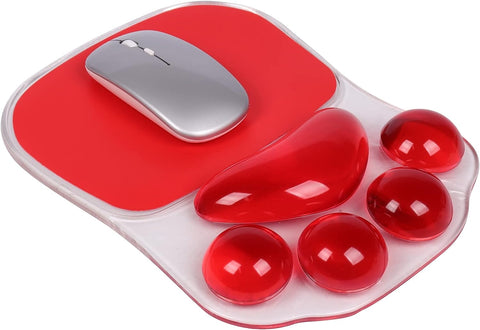 Super Space Mouse Pad, Mouse Pad Wrist Support Soft Silicone Wrist Rests, Ergonomic Cat Paw Mouse Pad for Office Computer Laptop, Ideas(10.86 x 7.99 x 1.22inches), Red