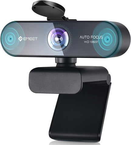 EMEET HD Webcam 1080P, USB Webcam with Privacy Cover & 2 Noise-Canceling Mics, Fast AutoFocus, Nova 96°FOV Wide Angle Webcam, Plug & Play Camera for Computer for Zoom/Skype, Meeting/Online Classes