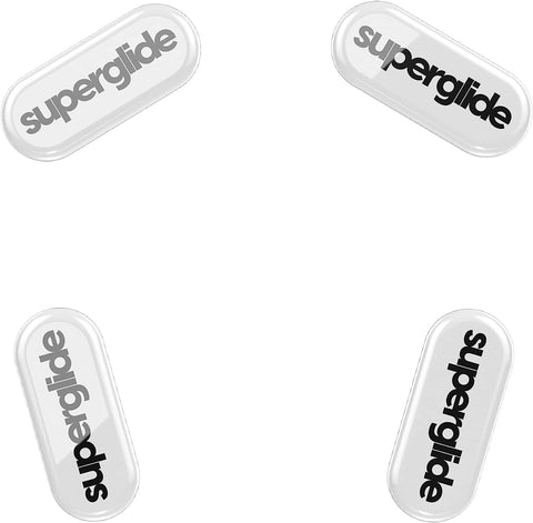 Superglide - Fastest and Smoothest Mouse Feet / Skates Made with Ultra Strong Flawless Glass Super Fast Smooth and Durable Sole for Logitech G304/305 [White]