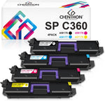 CHENPHON Compatible C360 Toner Cartridge Replacement for Ricoh SP C360 C361 C360DNW C360SFNW C361SFNW Series Printers - Ricoh 408176 408177 408178 408179 [KCMY-4Pack]