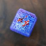 Gaming Keycaps Koi Fish Resin Keycaps for Cherry MX Swtiches (OEM R4) (Purple)