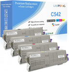 Compatible Toner Cartridges C532 C542 MC563 MC573 C532dn C542dn MC563dn MC573dn 4 Colors High Capacity 7000 Pages for Black, 6000 Pages for C M Y for OKI C532dn C542dn MC563dn MC573dn Printers