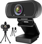 HZQDLN Webcam HD 1080P,Webcam with Microphone,USB Desktop Laptop Camera with 110 Degree Widescreen,Stream Webcam for Calling, Recording,Conferencing, Gaming,Webcam with Privacy Shutter and Tripod