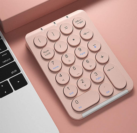 Mini Numeric Keypad - Portable Slim Number Pad Computer Accessories Compatible with iP, Android, MAC, Windows for Tablet & Laptop (Pink)