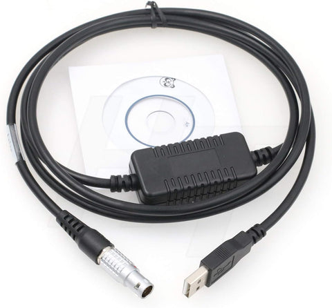 HangTon GEV218 USB Data Cable to 8 Pin for Leica Total Station TS30 TM30 GS15 CS10 to PC Computer (USB)