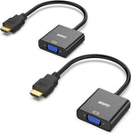 BENFEI HDMI to VGA 2 Pack, Gold-Plated HDMI to VGA Adapter (Male to Female) for Computer, Desktop, Laptop, PC, Monitor, Projector, HDTV, Chromebook, Raspberry Pi, Roku, Xbox and More - Black