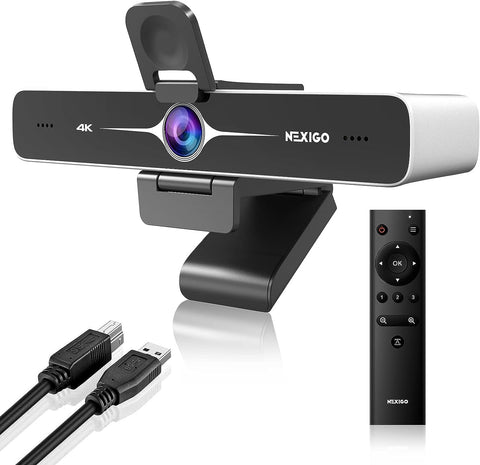 Zoom Certified, NexiGo N970P 4K Webcam, Onboard Flash Memory, Al-Powered Auto-Framing, Adjutable Field of View, Sony Sensor, Dual AI Noise-Cancelling Mics, Works with Teams/Zoom/Webex/Google