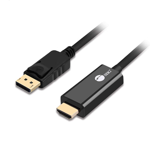 SIIG DisplayPort 1.2 to HDMI 1.4 Cable 4K @30Hz - DP to HDMI Male to Male Adapter - HDCP - 10 Feet, Connect Any DisplayPort-Enabled PC or Laptop to an HDMI Enabled Monitor, TV or Projector