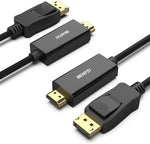 BENFEI DisplayPort to HDMI 6 Feet Cable, Benfei 2 Pack DisplayPort to HDMI Male to Male Adapter Gold-Plated Cord Compatible with Lenovo, HP, ASUS, Dell and Other Brand