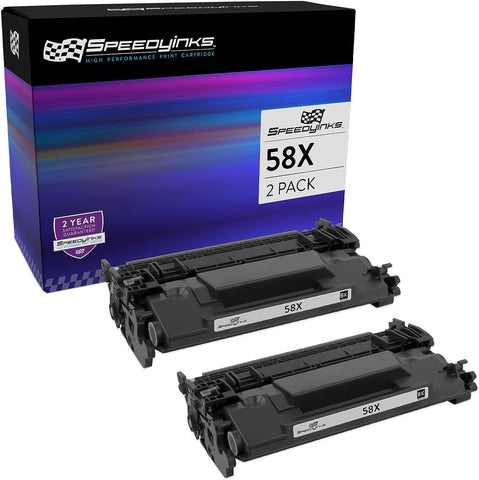 SPEEDYINKS Compatible Toner Cartridge Replacement for HP 58X CF258X High Yield (Black, 2-Pack) for use in M404dn, M404dw, M404n, MFP M428fdn, MFP M428fdw | Working CHIP Installed