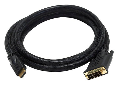 Monoprice Video Cable - 6 Feet - Black | 24AWG CL2 High Speed HDMI to DVI Adapter with Net Jacket