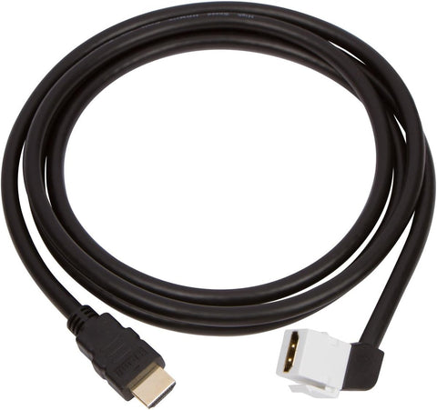 Buyer's Point HDMI Keystone Cable, 6ft (1.8m) 28 AWG, with Ethernet Female-Male (1, 90 Degree)