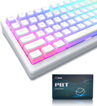 XVX Pudding Keycaps - PBT Keycaps, 141 Key+24 Keys Set Custom Keycap Set, OEM Profile, Universal Compatiability for 100%, 75%, 65%, 60% Keyboard (White)