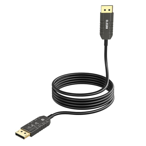 Elecan 8K Fiber Optic Displayport 1.4 Cable 50 Ft, Active Optical DP to DP Cable Support 8K@60Hz 4K@144Hz 2K,32.4Gbps,HBR3,HDCP2.2,HDR,VR Headset,Graphics,Slim and Flexible Display Port Cord