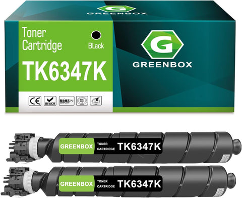 GREENBOX Compatible TK-6347 TK-6347K High Yield 40000 Pages Toner Cartridge Replacement for Taskalfa 4004i 5004i 6004i 7004i Copystar CS 4004i CS 5004i CS 6004i CS 7004i (2 Black)