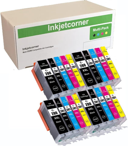 Inkjetcorner Compatible Ink Cartridges Replacement for PGI-280XXL CLI-281XXL PGI 280 XXL CLI 281 for use with TR8622A TR8620A TR8620 TR8622 TR7520 TS6320 TR8520 TS9520 TS702A (20-Pack)