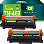 GREENBOX Compatible TN-450 Toner Cartridge Replacement for Brother TN450 TN-450 TN420 TN-420 Toner for HL-2270DW HL-2280DW MFC-7860DW MFC-7360N DCP-7065DN HL-2230 HL-2240 (High Yield, 2 Black)