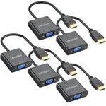 URELEGAN HDMI to VGA 5-Pack, HDMI to VGA Adapter Cable (Male to Female) 1080P Cord for Computer, Desktop, Laptop, PC, Monitor, Projector, HDTV, Chromebook, Raspberry Pi, Roku, Xbox and More