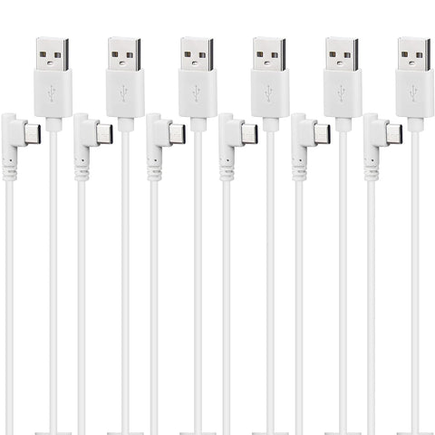 Smays 90-Degree USB C Cable 3 ft Bulk, 6-Pack Charger Data Cord - Right Angle