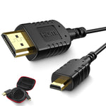 FOINNEX Flexible Micro HDMI to HDMI Cable 3FT, 4K@60Hz Micro HDMI Cord Compatible for Gimbal, GoPro Hero 7/6/3+, Canon G7X/M50/EOS R5 Camera, Raspberry Pi4, Kindle Fire HD