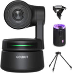 OBSBOT Tiny PTZ Webcam, AI Tracking Auto-Frame Auto-Exposure Gesture Control Support Windows & MacOS for Online Meeting/Class Live Streaming