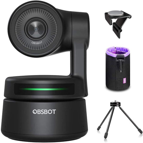 OBSBOT Tiny PTZ Webcam, AI Tracking Auto-Frame Auto-Exposure Gesture Control Support Windows & MacOS for Online Meeting/Class Live Streaming