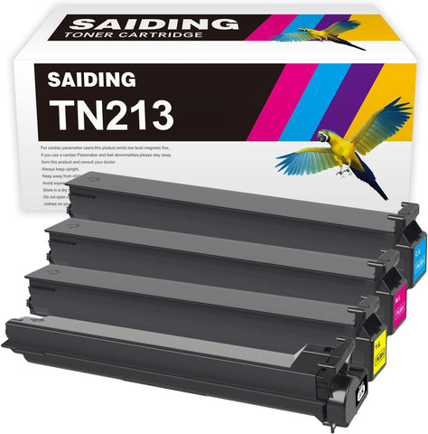 SAIDING Compatible Toner Cartridge Replacement for Konica TN213 TN213k TN213c TN213m TN213y for Minolta Bizhub C203 C253 Printer (4 Pack)