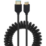 AWADUO HDMI 2.1 Cable HDMI Male to Mini HDMI Male Type C Extension Cord, Ultra Spring High Speed HDMI Coiled 8K@60Hz 4k@120Hz Compatible with Monitor/Projector(Male to Male)