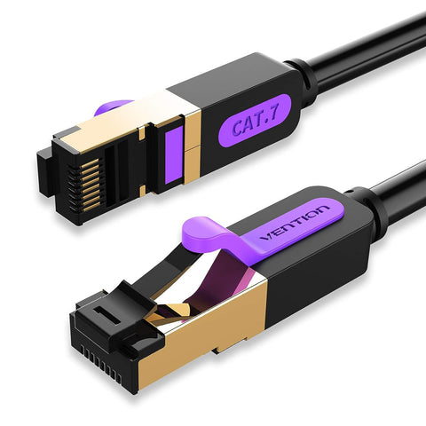 VENTION Cat 7 Ethernet Cable RJ45 FTP Gold Plated High Speed Gigabit 10Gbps Shielded, and Compatible Patch Cord LAN Cable for Gaming, Computers, Modem and Routers