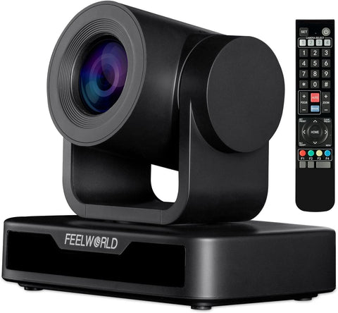 FEELWORLD USB10X Video Conference Webcam USB PTZ Camera 10X Optical Zoom Full HD 1080p for Live Streaming Church Business Education Medical Conference Room Camera System