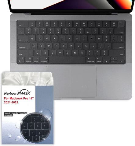 KeyboardMask for MacBook Pro 14" Matte Finish Full Cover for Keyboard + Touchbar/Pad/ID Work While Covered Ultra Thin Keyboard Cover Protector Waterproof Anti-Dust MacBook Pro 14 (2021)