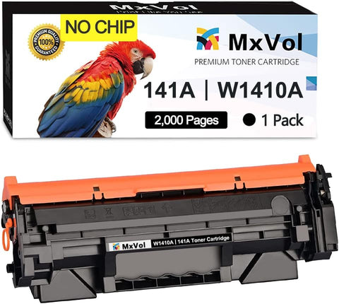 MxVol 141A Black Toner Cartridge (NO Chip) Compatible Replacement for HP 141A W1410A Work for Laserjet M110we M110w MFP 140we M139we M140w Printers - 2,000 Pages (Black High Capacity 1-Pack)